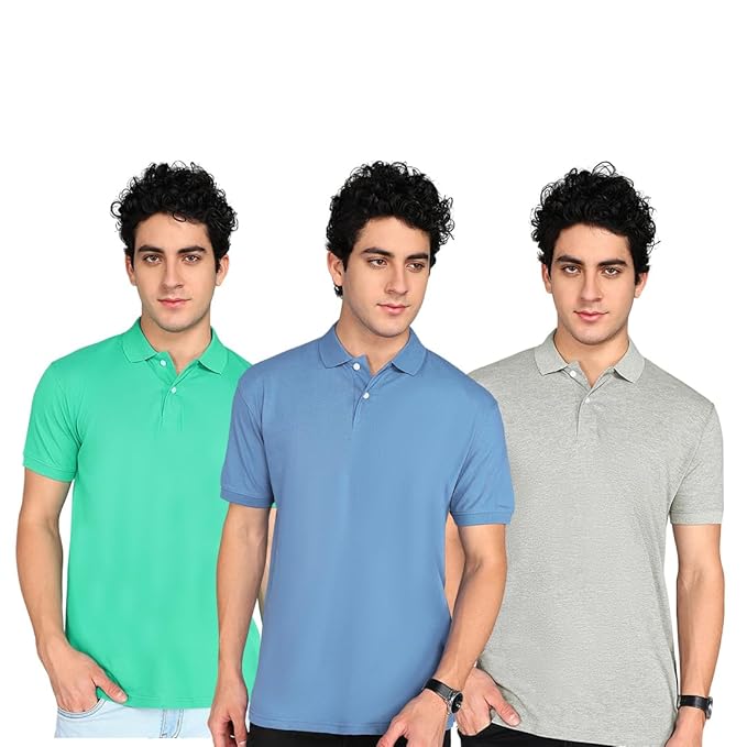 Pack of 3 Polo Neck T-Shirts quality fabric with a classic fit